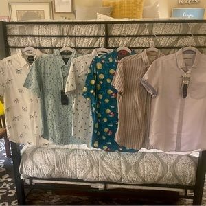 Lot of 6 never worn Men’s designer woven button down shirts.